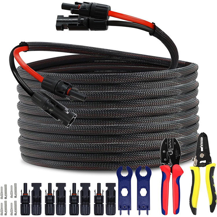 કોમર્શિયલ રૂફટોપ પીવી એરે 10AWG કનેક્શન વાયર 50FT